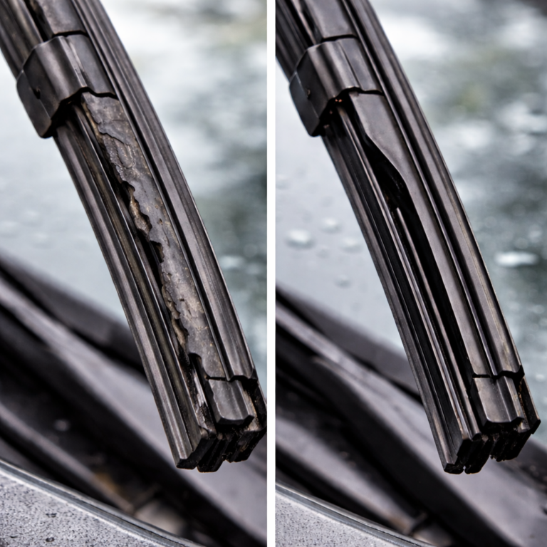 The difference between worn and new wiper blades